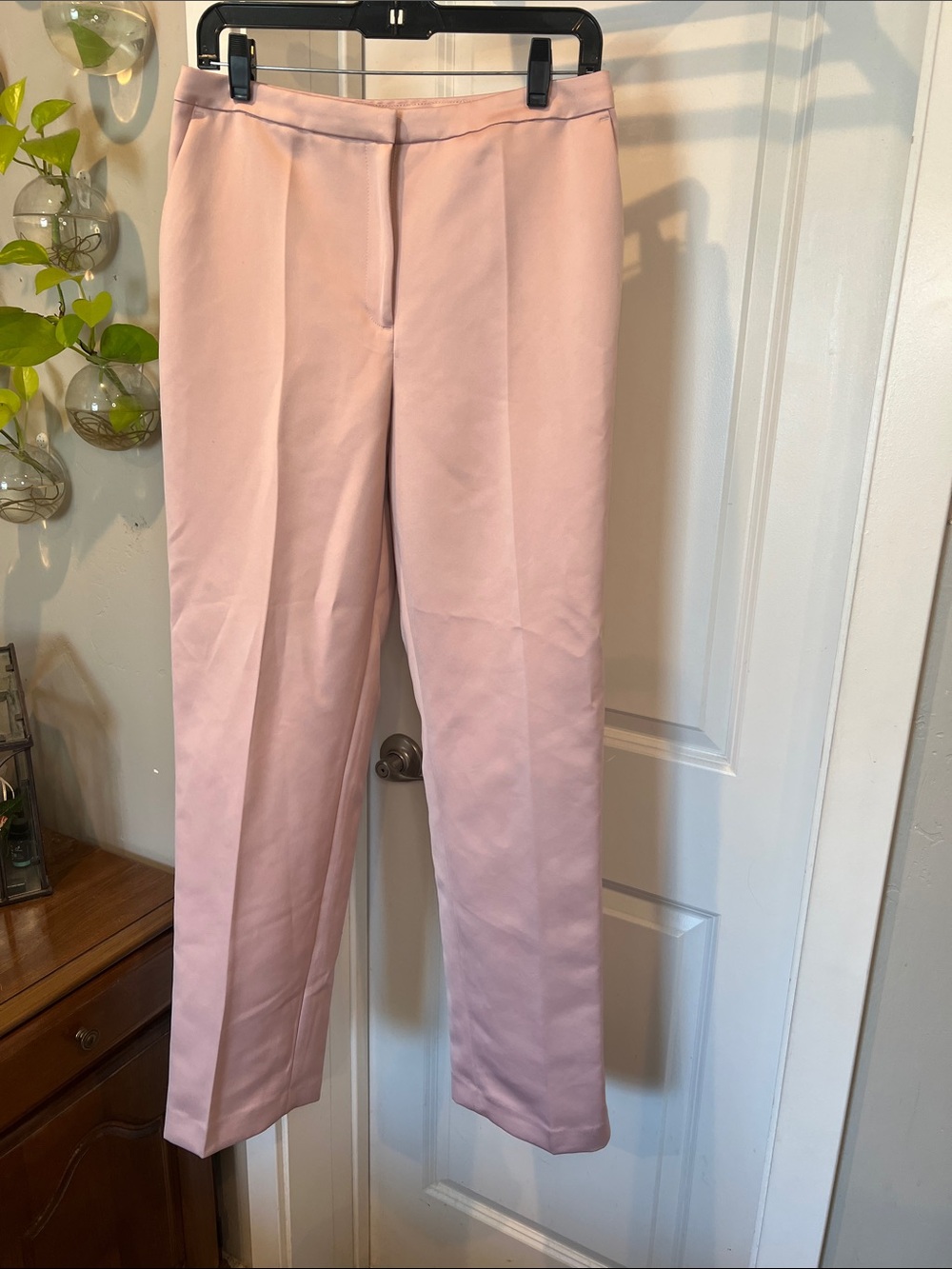 H&M Blush Pink Straight Tailored Trousers